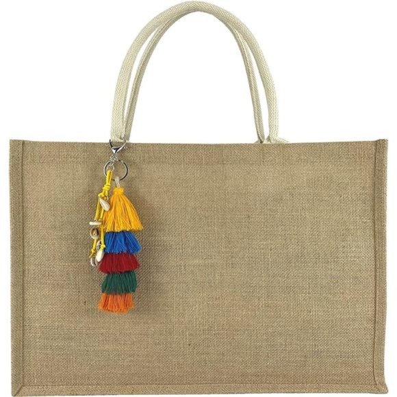 LARGE Beach Bag Straw Bag Beach Tote Handmade Color 1 - Picture 5 of 6